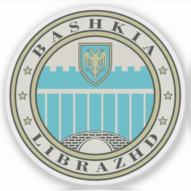 Pegatina Emblema de Librazhd, Albania (Anverso)