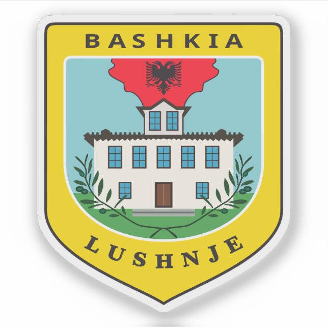 Pegatina Emblema de Lushnjë, Albania (Anverso)