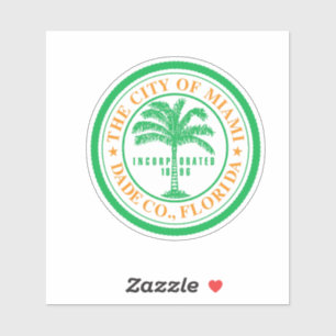 Pegatina Emblema de Miami, Florida Vinyl Sticker