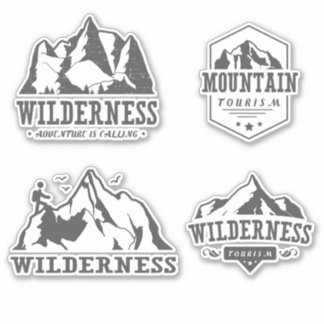 Pegatina Emblema de Montaña Salvaje