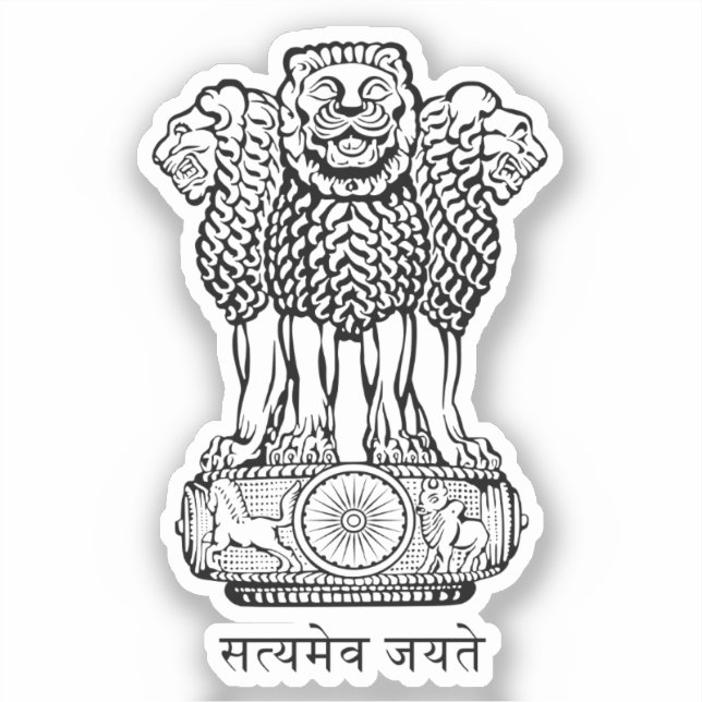 Pegatina Emblema de país de la India (Anverso)
