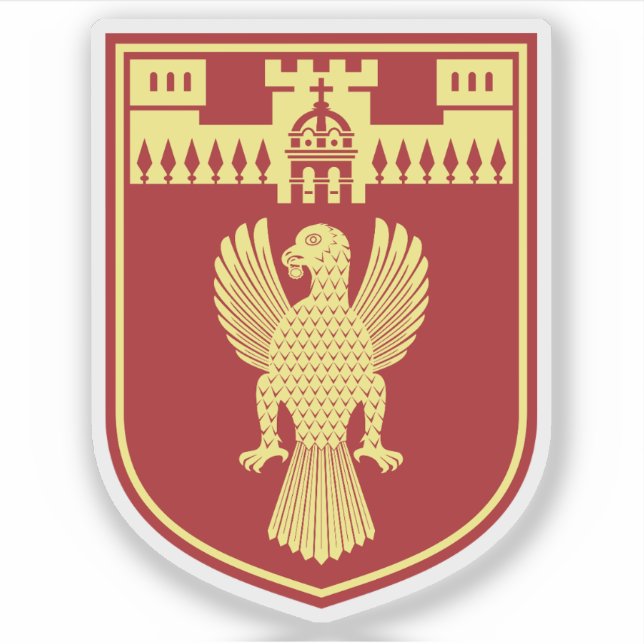 Pegatina Emblema de Rubik, Albania (Anverso)