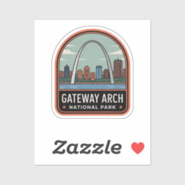 Pegatina Emblema de viaje del Parque Nacional Gateway Arch