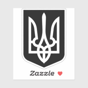 Pegatina Emblema Gráfico Contemporáneo Tryzub de Ucrania