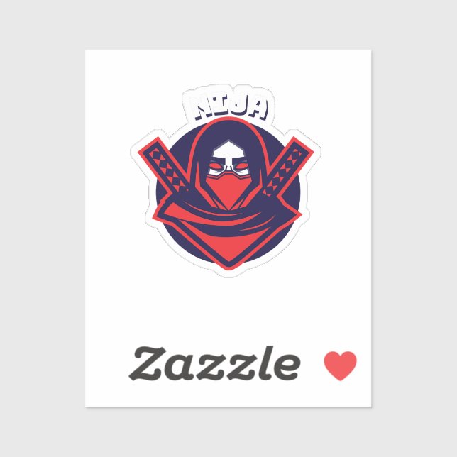 Pegatina Emblema Guerrero Audaz – Logo Ninja (Hoja)