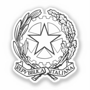 Pegatina Emblema nacional de Italia - contorno negro