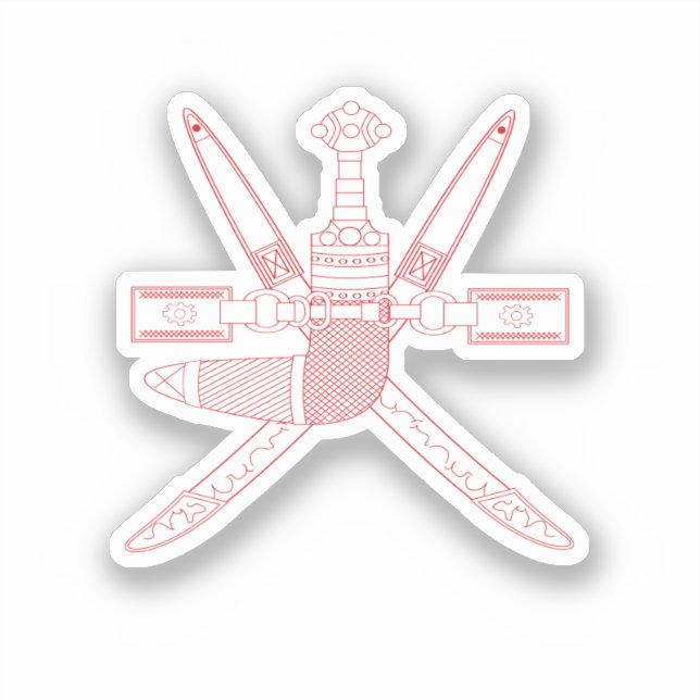 Pegatina Emblema nacional de Omán (Anverso)