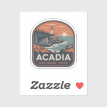 Emblema Retro del Parque Nacional Acadia