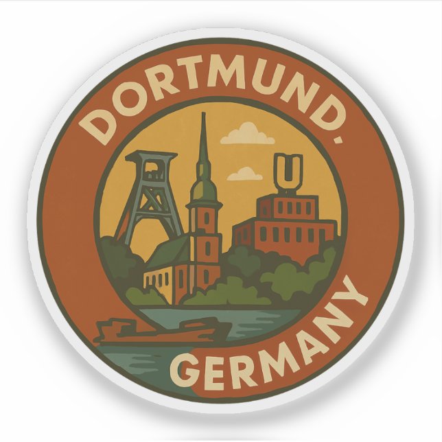 Pegatina Emblema Urbano Alemán de Dortmund (Anverso)