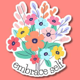 Pegatina Embrace Self Pastel Flores silvestres impermeables