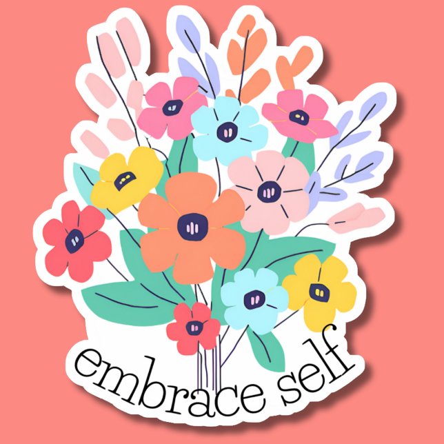 Pegatina Embrace Self Pastel Flores silvestres impermeables (Subido por el creador)