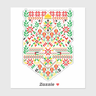 Pegatina Embrodería tradicional de Palestina Tatreez