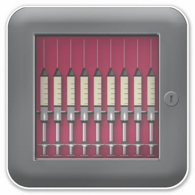 Pegatina Emergencia Gabinete Sedativo Insane Asilo Hallowee (Anverso)