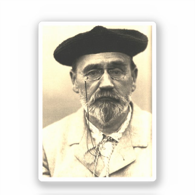 Pegatina Émile Zola, c. 1902 (Anverso)