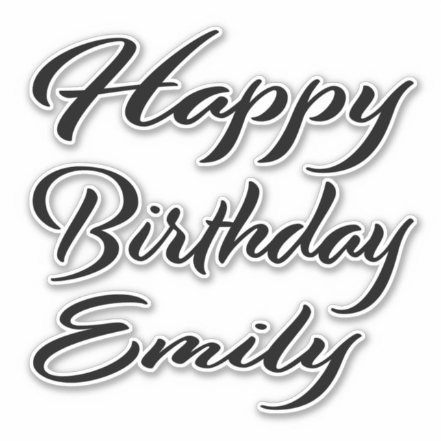 Pegatina Emily Name Vorname black Sticker Geburtstag (Anverso)