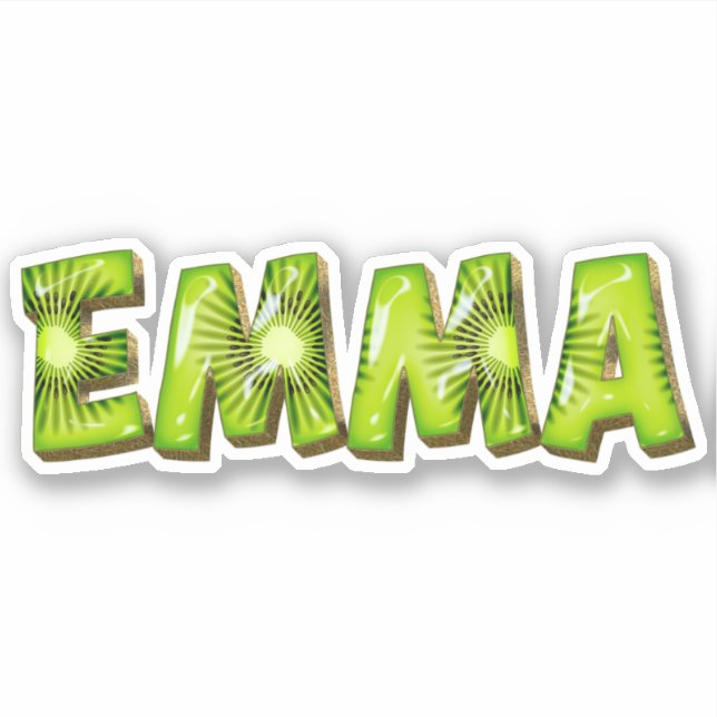 Pegatina Emma Name Kiwi Design Aufkleber Sticker (Anverso)