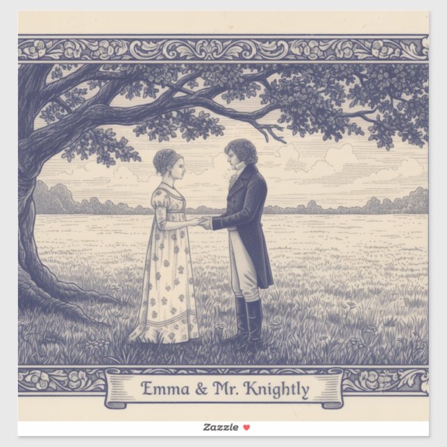 Pegatina Emma y el Sr. Knightley (Hoja)
