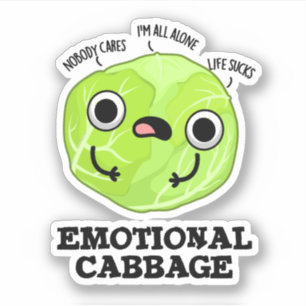 Pegatina Emoción Cabbage Funny Veggie Pun