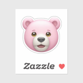 Pegatina Emoji Adorable Del Oso Rosa