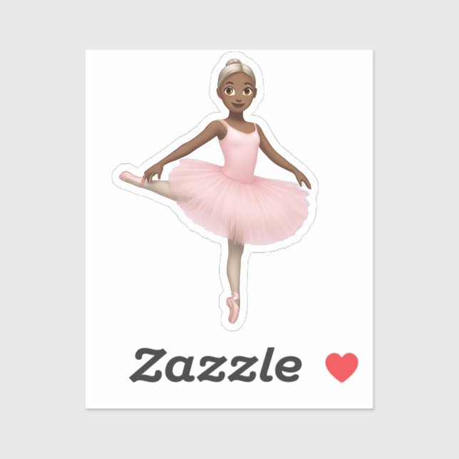 Pegatina Emoji Ballerina en Tutu Rosa (Hoja)