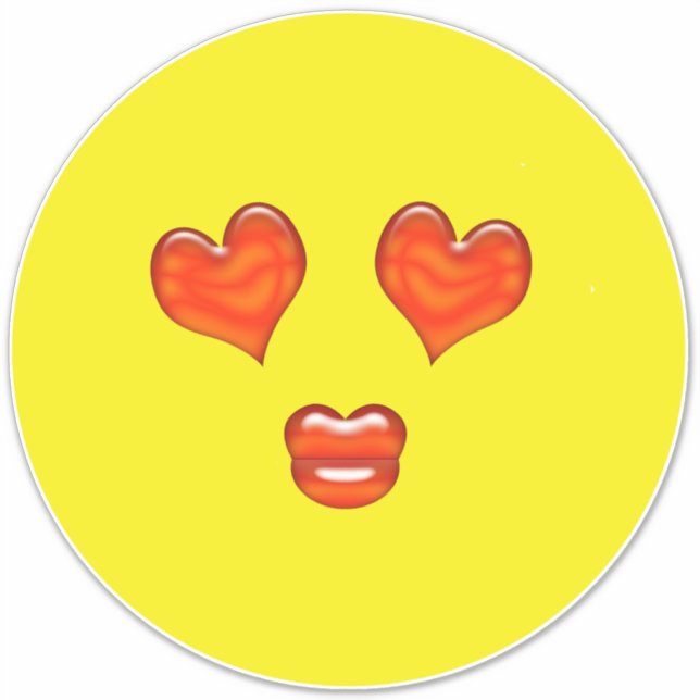 Pegatina Emoji de amor Kiss Hearts (Anverso)