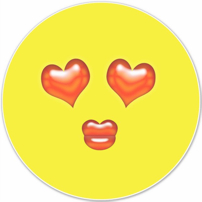 Pegatina Emoji de amor Kiss Hearts (Anverso)