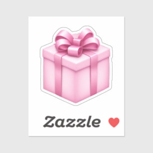 Pegatina Emoji de caja de regalo rosa