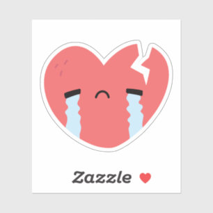 Pegatina Emoji de Cara de Corazón Roto Llorando Triste