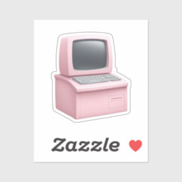 Pegatina Emoji de computadoras de escritorio Rosa Retro
