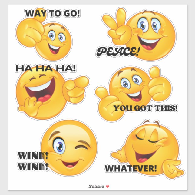 Pegatina Emoji de expresiones faciales emoticonas (Hoja)