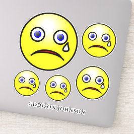 Pegatina Emoji de lágrima triste Colección de caras amarill