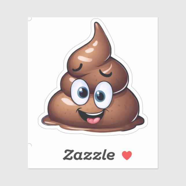 Pegatina Emoji de poop divertida (Hoja)