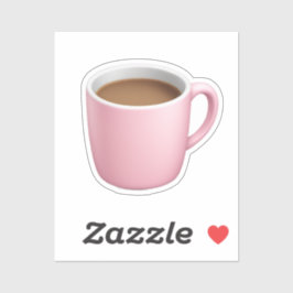 Pegatina Emoji de tazas de café rosa acogedor