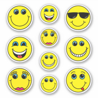 Pegatina Emoji divertida con caracteres