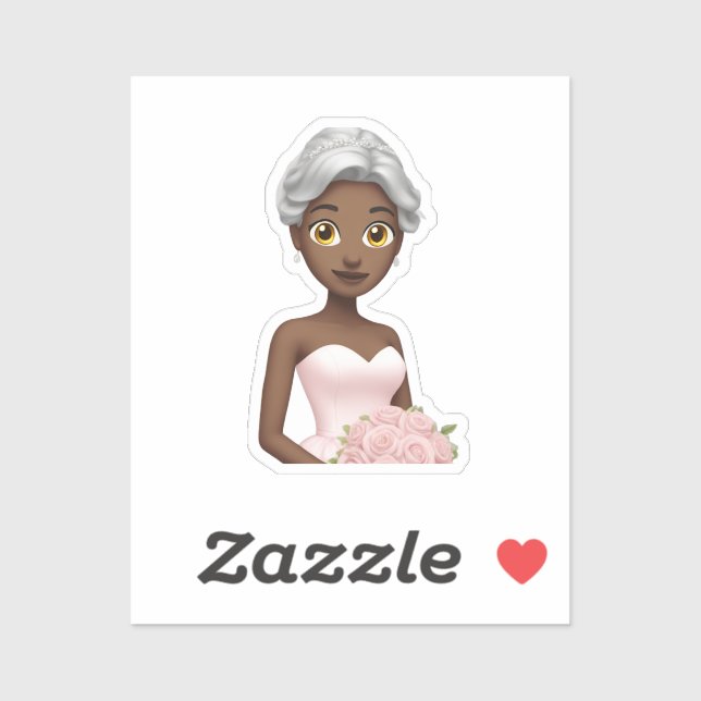 Pegatina Emoji elegante de novias con traje rosa (Hoja)