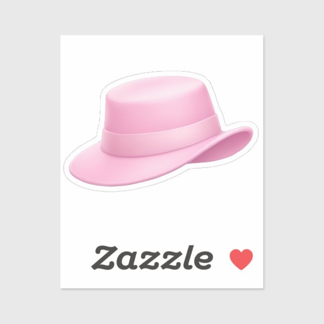 Pegatina Emoji Fedora Rosa - (Hoja)