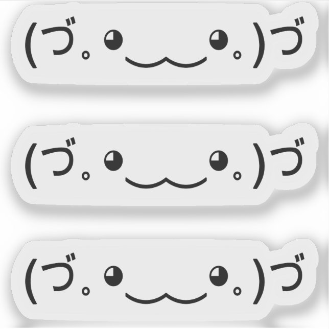Pegatina Emoji Kawaii Face emoticono basado en el texto (づ  (Anverso)