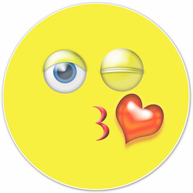 Pegatina Emoji Love Blue Kiss (Anverso)