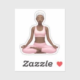 Pegatina Emoji meditadora de mujeres - Arte pacífico de la 