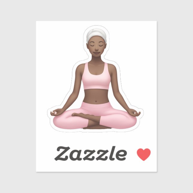 Pegatina Emoji meditadora de mujeres - Arte pacífico de la  (Hoja)