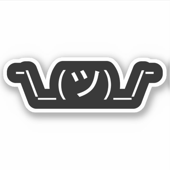 Pegatina Emoticon de arbusto ¯\_(ツ)_/ Ø Kaomoji japonés (Anverso)