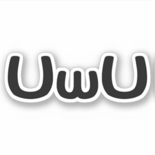 Pegatina Emoticon feliz de la cara del animado de UwU