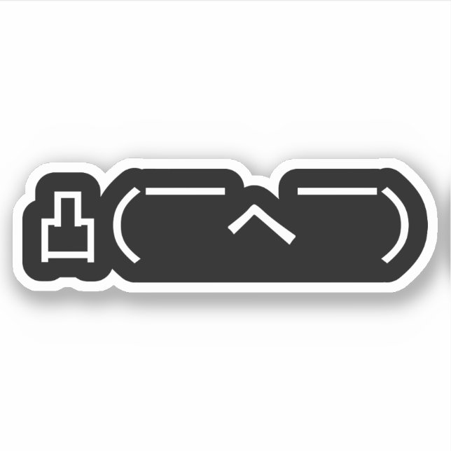 Pegatina Emoticon japonés Kaomoji enojado del dedo medio de (Anverso)