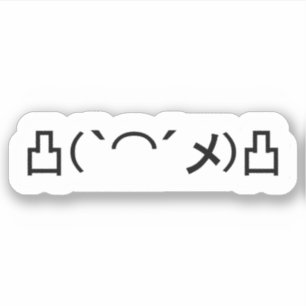 Pegatina Emoticon japonés komoji enojado de Mo'