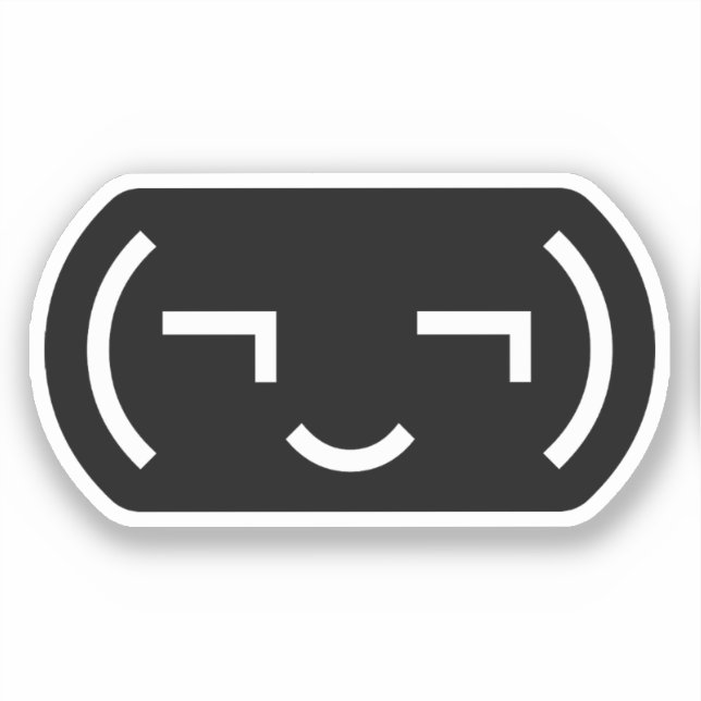 Pegatina Emoticon smug (‿) Kaomoji japonés (Anverso)