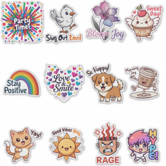 Pegatina Emotional Emoji Sticker Bundle – Cute Expression S (Anverso)