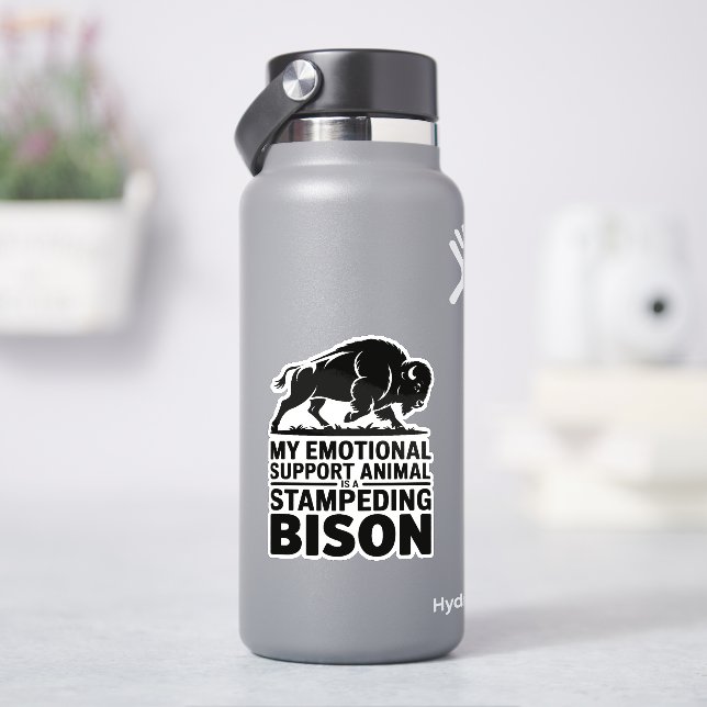 Pegatina Emotional Support Bison Funny Mental Health Design (hidrofrasco)