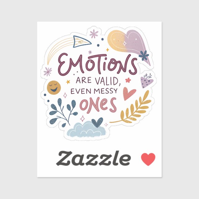 Pegatina Emotions Are Valid Sticker — Inspirational Laptop, (Hoja)