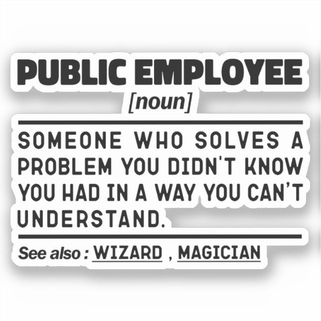 Pegatina Empleado público Nun Administración Pública Dad Hu (Anverso)