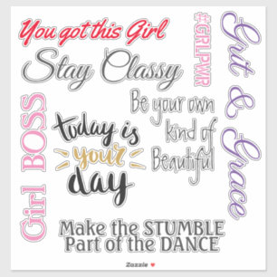 Pegatina Empoderamiento de las mujeres cita a Vinyl